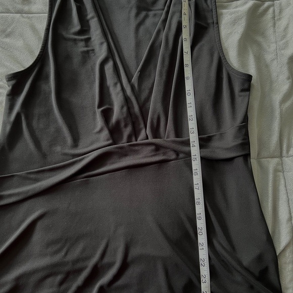 Banana Republic blouse Black Goth editorial v neck Top babydoll - Picture 4 of 6